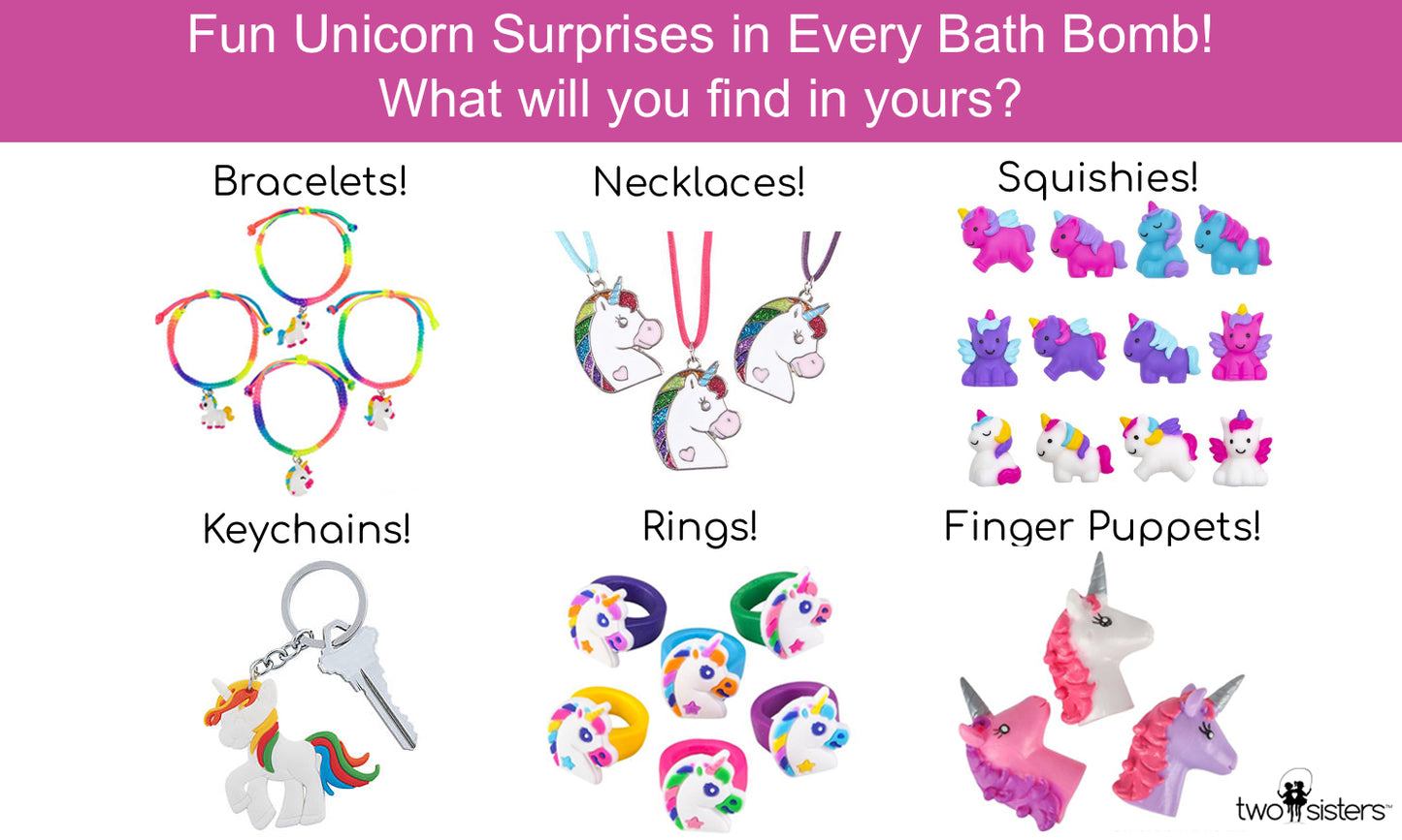 6 Unicorn Surprise Bubble Bath Bombs Set