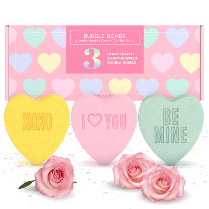 Candy Hearts Bath Bombs for Her (3 Pack)