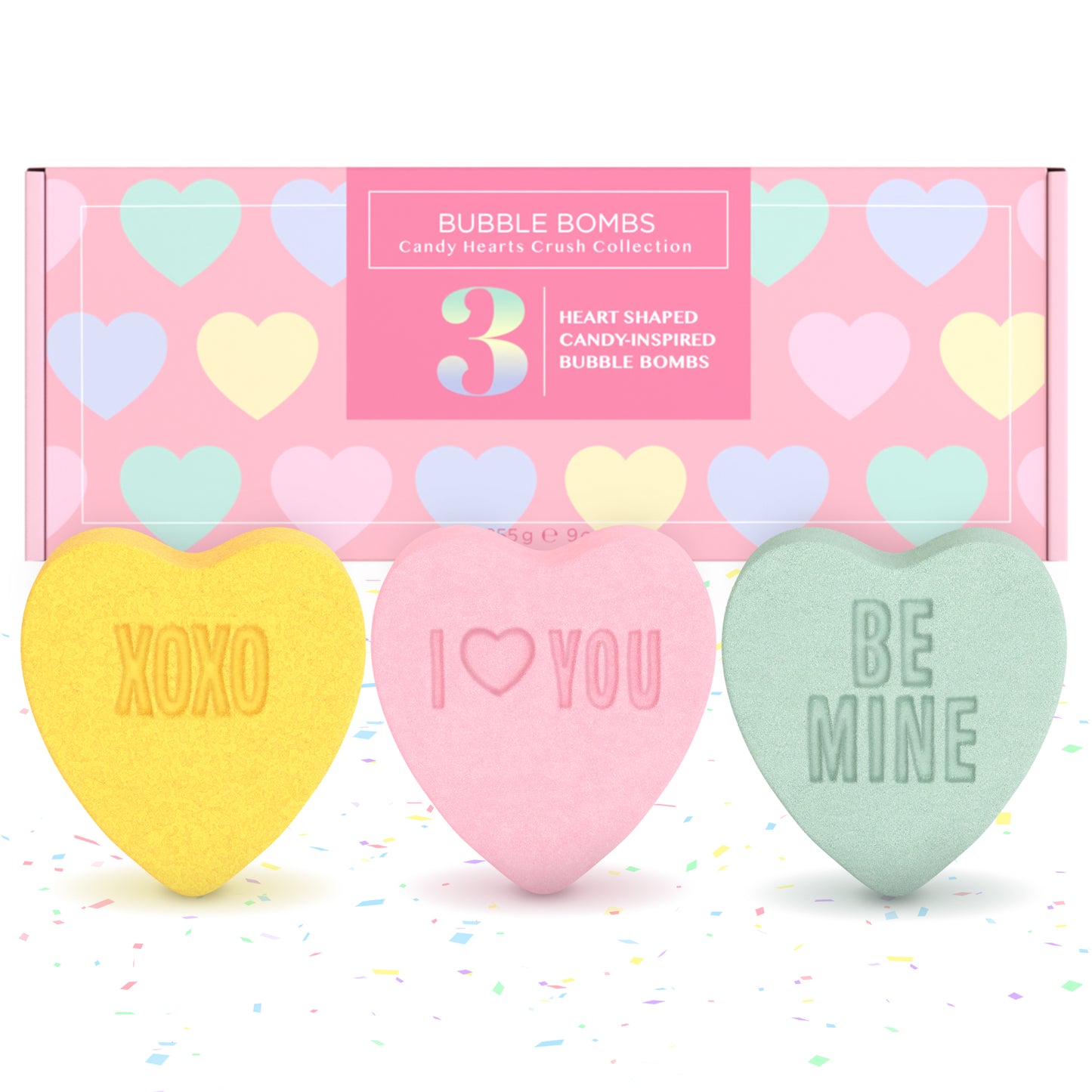 Candy Hearts Bath Bombs for Her (3 Pack)
