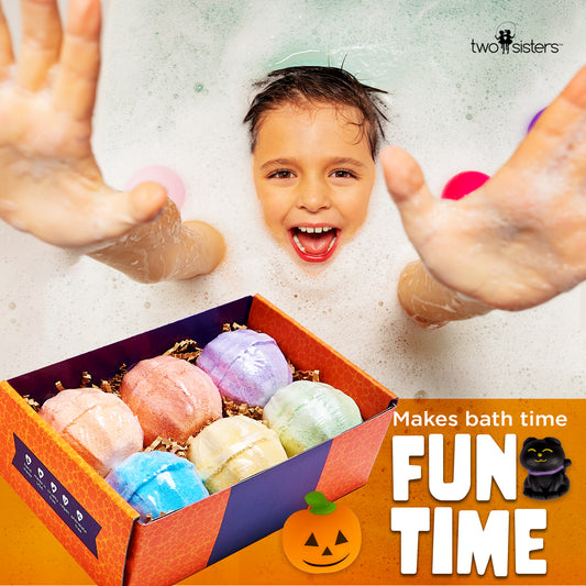 6 Pumpkin Halloween Bubble Bath Bombs Set