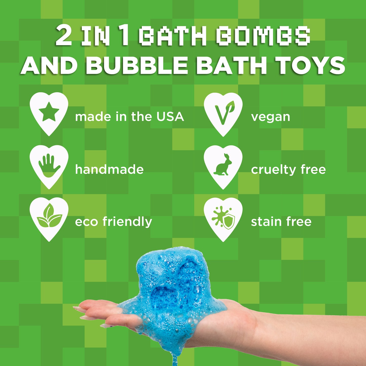 Block Builder TNT Bath Bomb for Kids with Surprise Toys Inside (1 Pack)