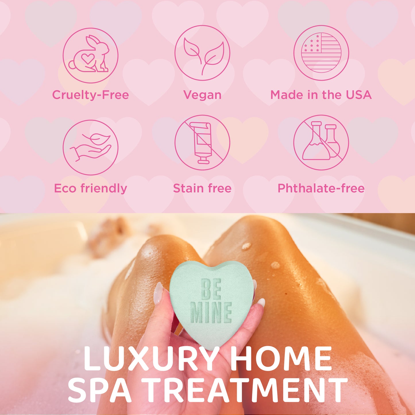 Candy Hearts Bath Bombs for Her (3 Pack)