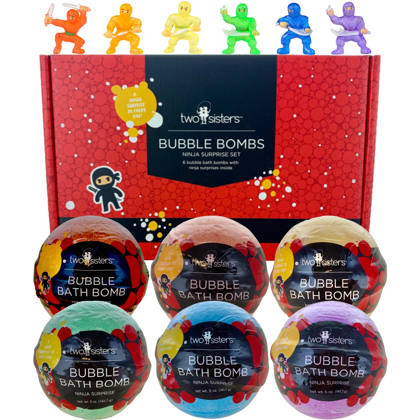 6 Ninja Surprise Bubble Bath Bombs Set