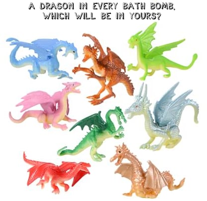 6 Dragon Surprise Bubble Bath Bombs Set