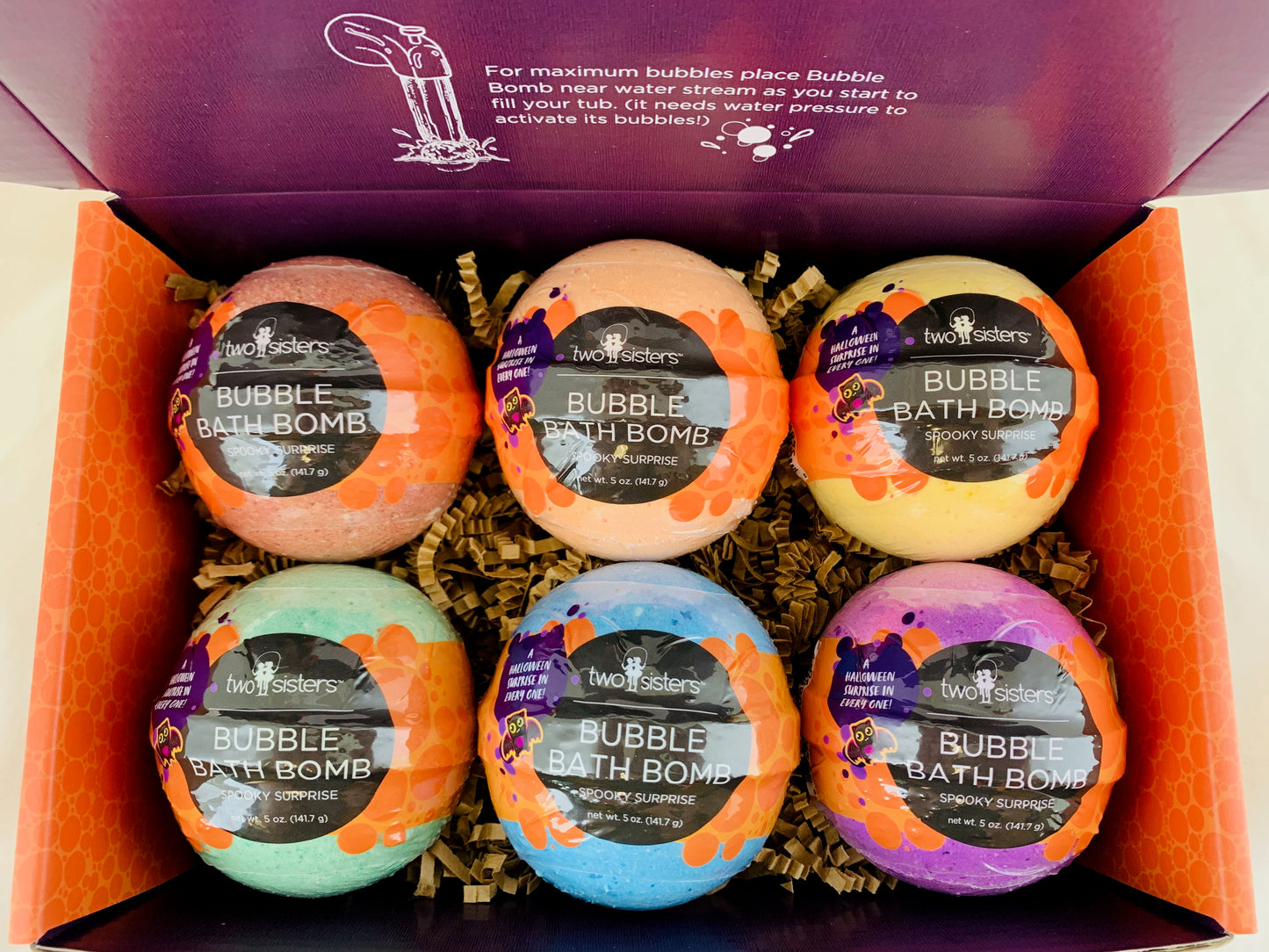 6 Spooky Surprise Halloween Bubble Bath Bombs Set